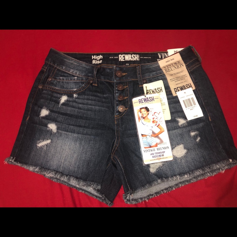 High raise jean shorts